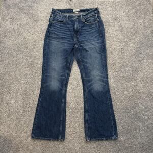 AE77 The Crop Flare Jeans Womens 29 Flare Leg Crop Denim Distressed 5 Year Wear